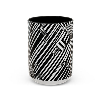 boostlete-mile-by-mile-pattern-barcode-monoline-0059 — Accent Mug 11oz/15oz