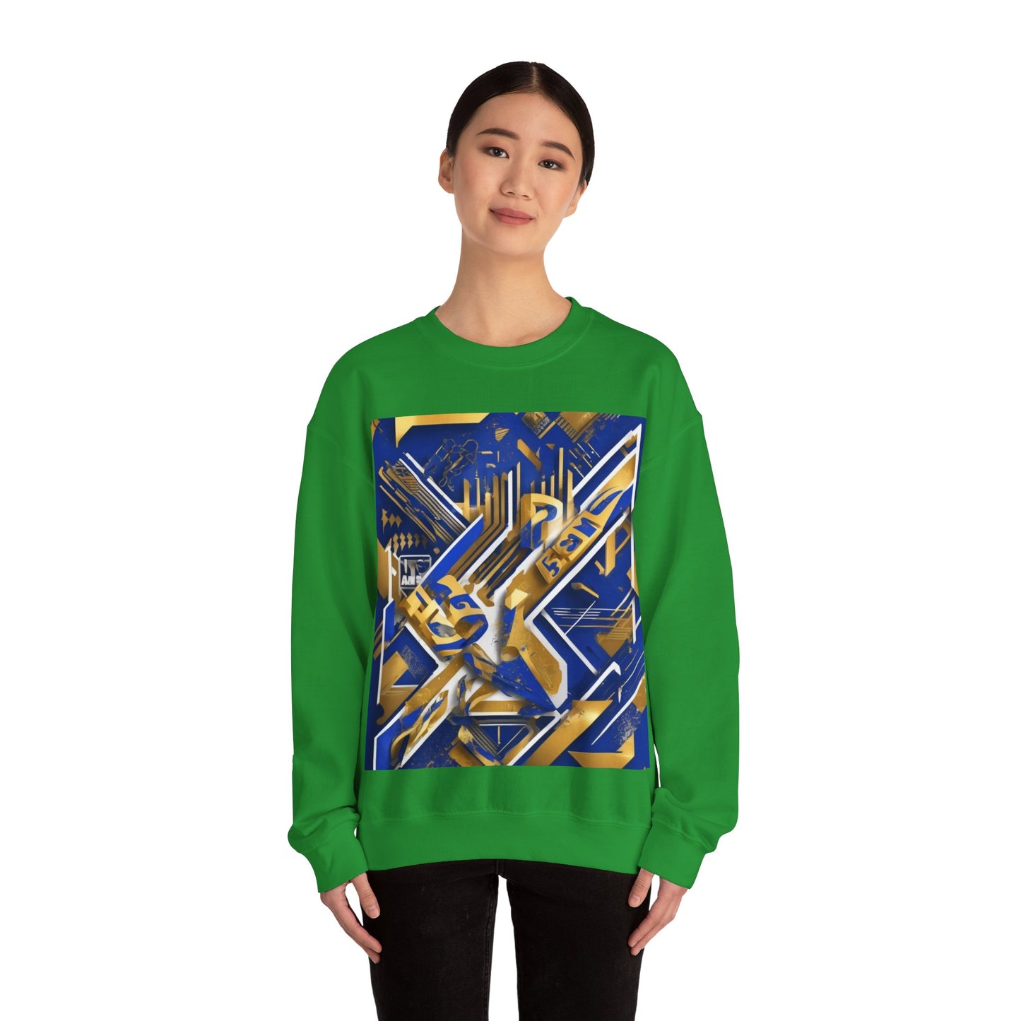 boostlete-am-crew-type-progress-beats-perfect-diagonal-modern-0209 — Unisex Heavy Blend Crewneck Sweatshirt (Gildan)