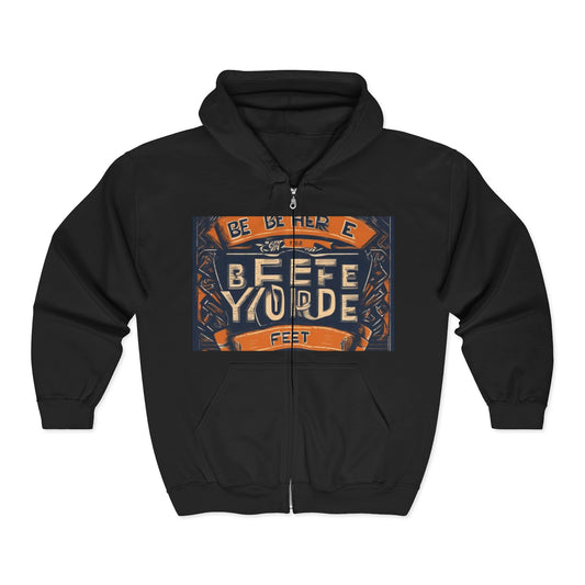 boostlete-field-day-type-be-where-your-feet-are-banner-engraved-0029 — Unisex Heavy Blend Full-Zip Hooded Sweatshirt