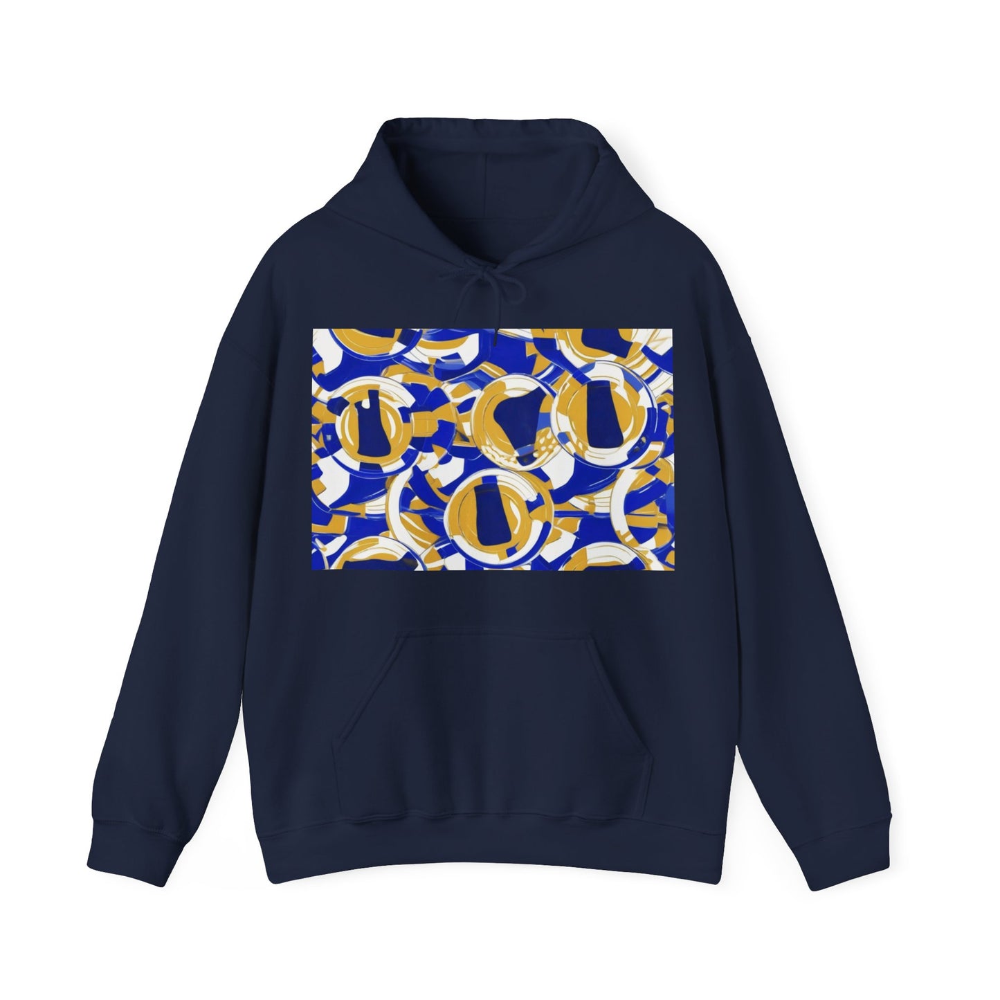 boostlete-field-day-icon-barbell-grainy-line-art-0906 — Unisex Heavy Blend Hoodie (G18500)