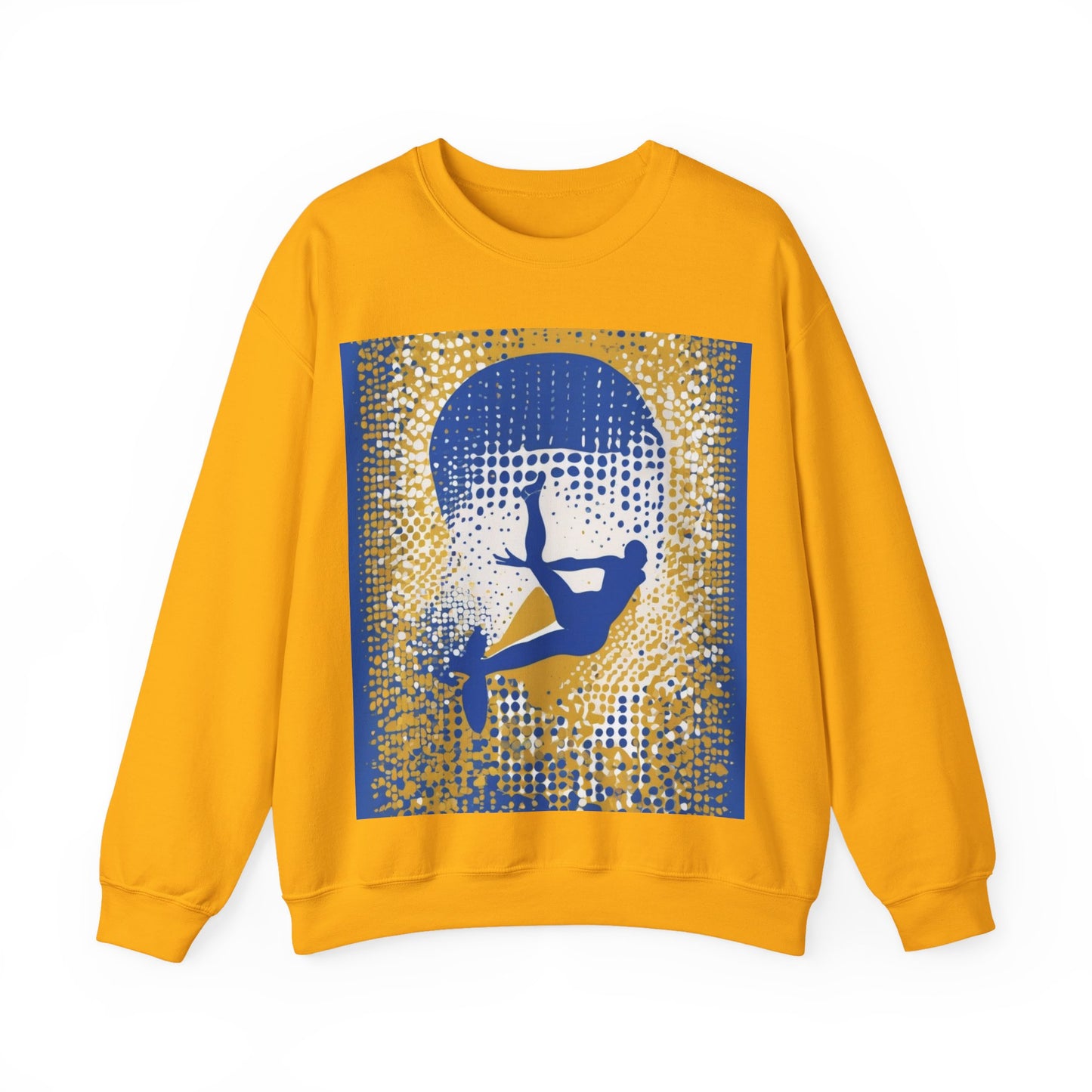 boostlete-field-day-icon-swimmer-halftone-paper-0246 — Unisex Heavy Blend Crewneck Sweatshirt (Gildan)