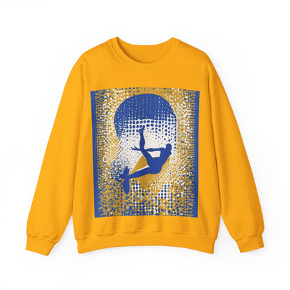 boostlete-field-day-icon-swimmer-halftone-paper-0246 — Unisex Heavy Blend Crewneck Sweatshirt (Gildan)
