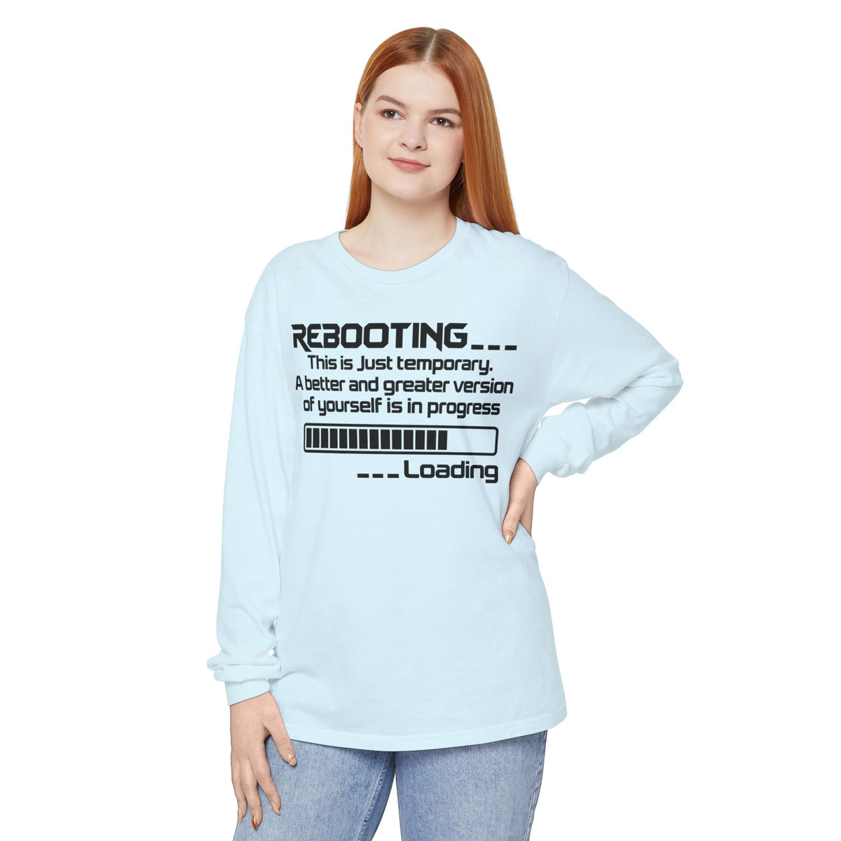 Rebooting Loading Humor Long Sleeve T-Shirt