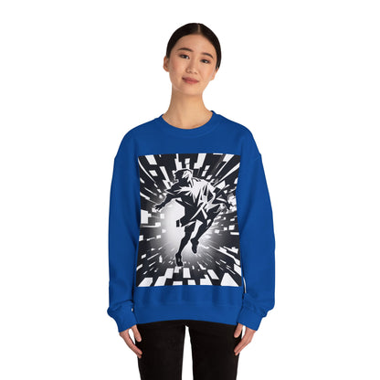boostlete-am-crew-scene-sprinter-high-modern-0312 — Unisex Heavy Blend Crewneck Sweatshirt (Gildan)