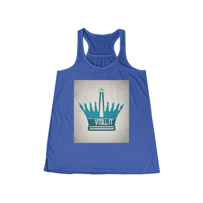 boostlete-am-crew-icon-crown-matte-industrial-0058 — Women's Flowy Racerback Tank (B+C 8800)