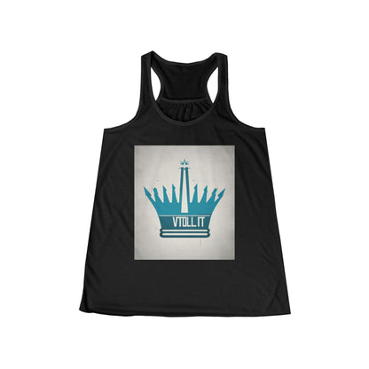 boostlete-am-crew-icon-crown-matte-industrial-0058 — Women's Flowy Racerback Tank (B+C 8800)