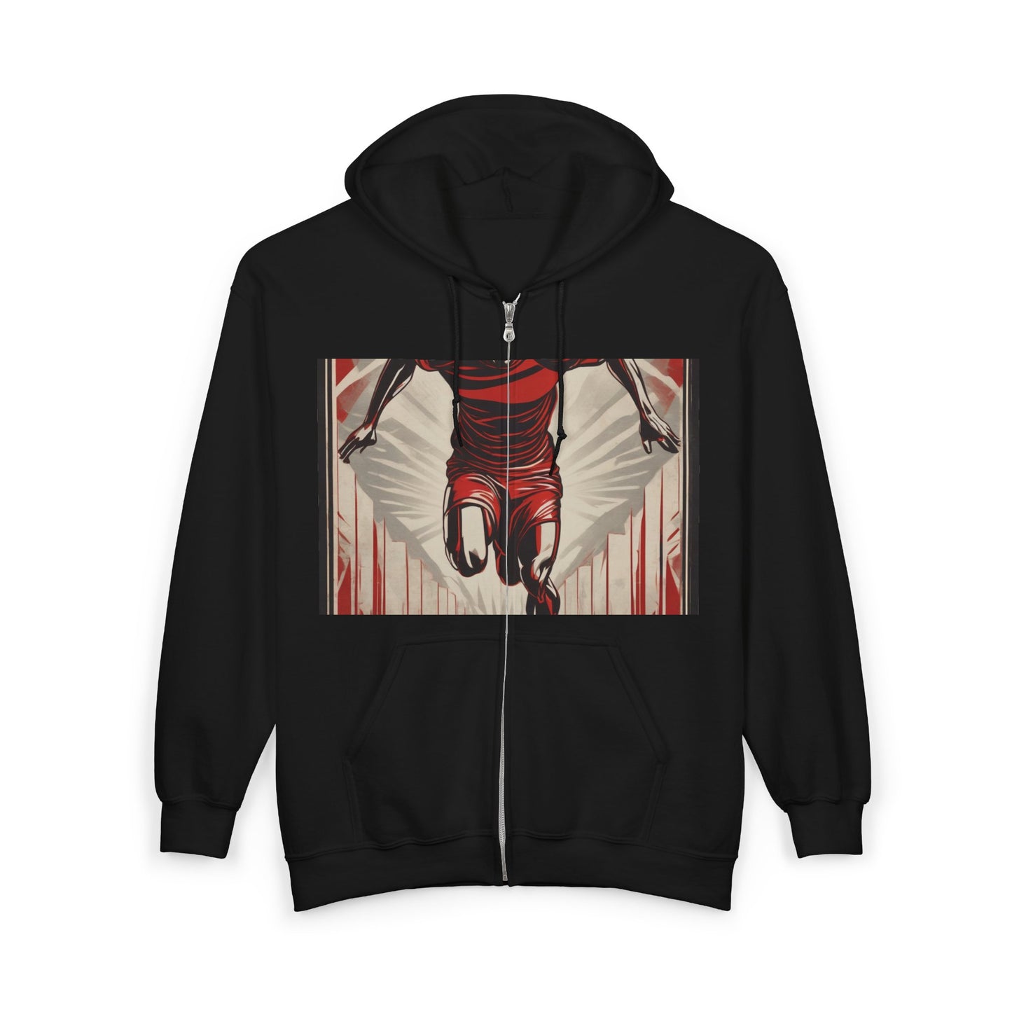 boostlete-am-crew-scene-sprinter-outline-athletic-0228 — Unisex Heavy Blend Full-Zip Hooded Sweatshirt