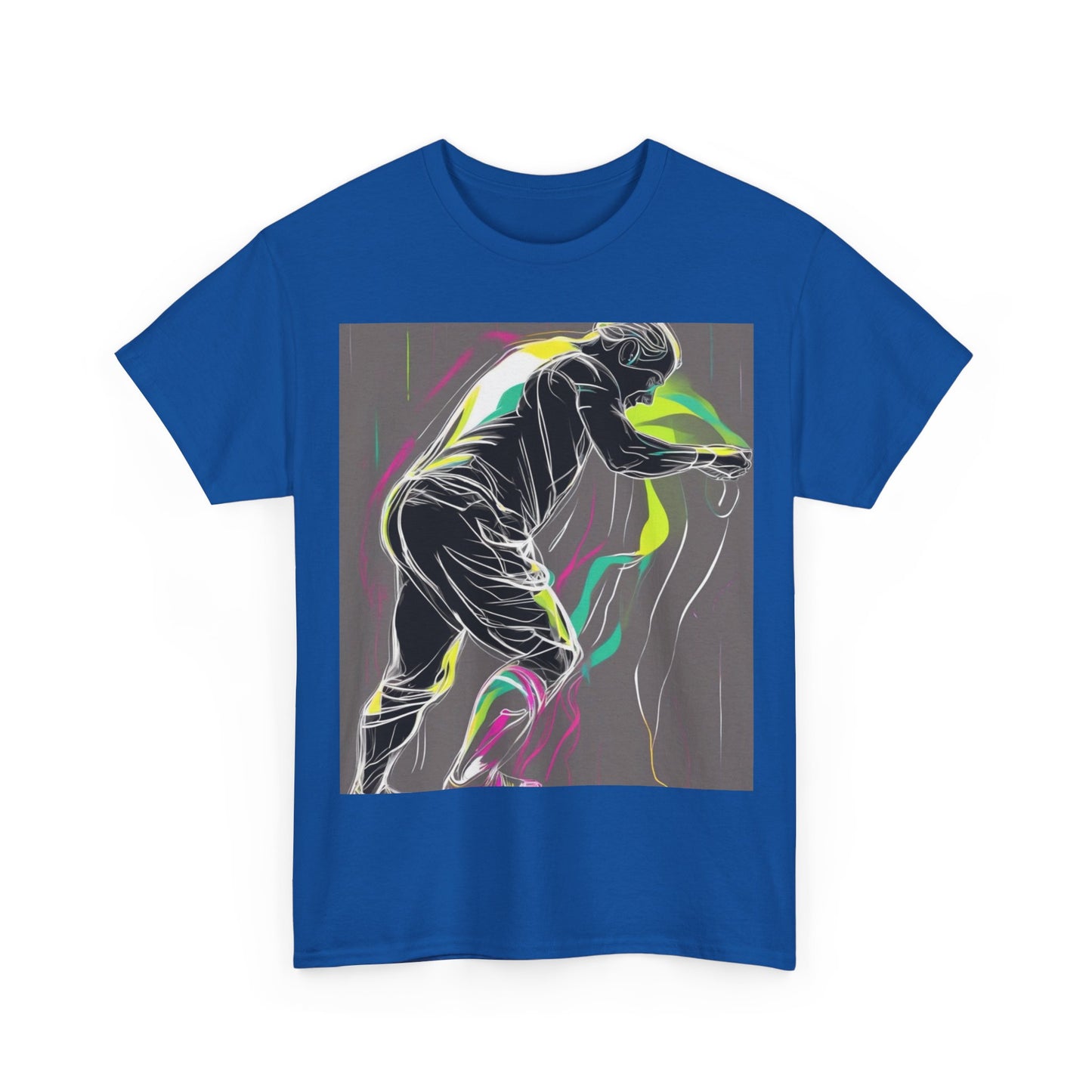 boostlete-iron-intent-scene-athlete-neon-monoline-0140 — Unisex Heavy Cotton Tee (Gildan 5000)