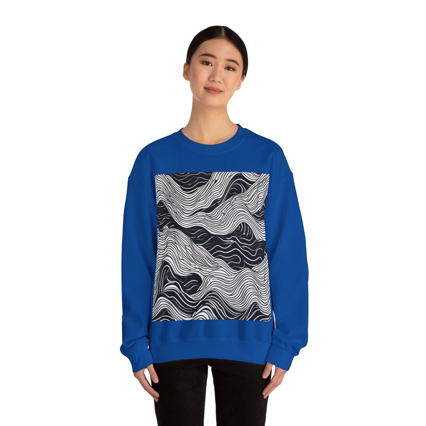 boostlete-field-day-pattern-topographic-line-art-0239 — Unisex Heavy Blend Crewneck Sweatshirt (Gildan)