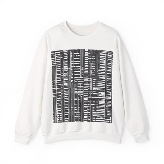 boostlete-iron-intent-pattern-barcode-line-art-0599 — Unisex Heavy Blend Crewneck (G18000)