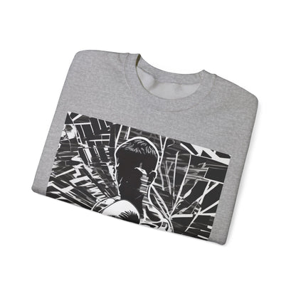 boostlete-boost-mode-scene-boxer-glitch-paper-0084 — Unisex Heavy Blend Crewneck Sweatshirt (Gildan)