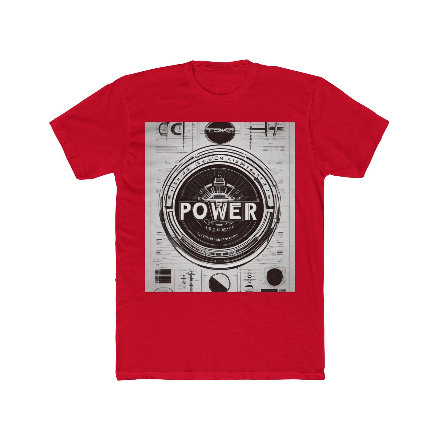 boostlete-boost-mode-type-power-in-quiet-badge-blueprint-0245 — Unisex Cotton Crew Tee (NL 3600)