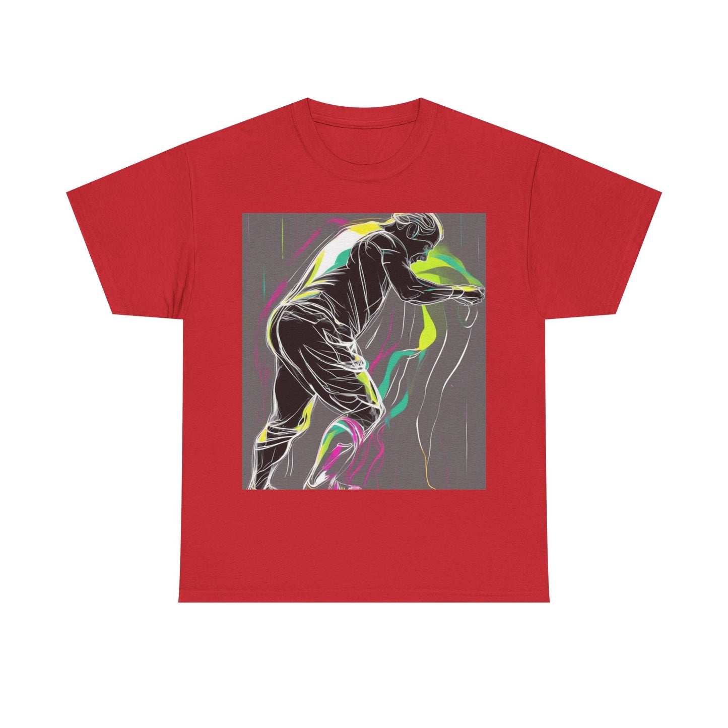 boostlete-iron-intent-scene-athlete-neon-monoline-0140 — Unisex Heavy Cotton Tee (Gildan 5000)
