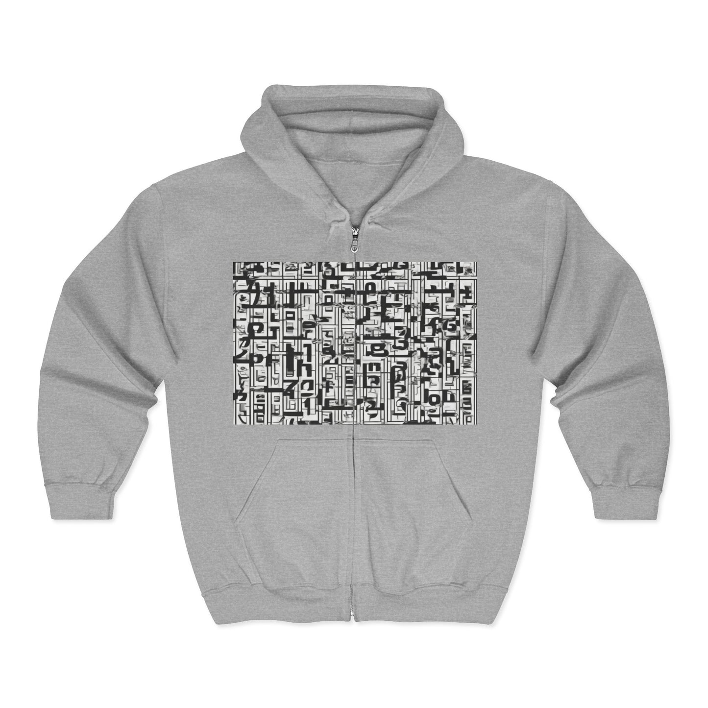 boostlete-boost-mode-pattern-plate-number-engraved-0103 — Unisex Heavy Blend Full-Zip Hooded Sweatshirt