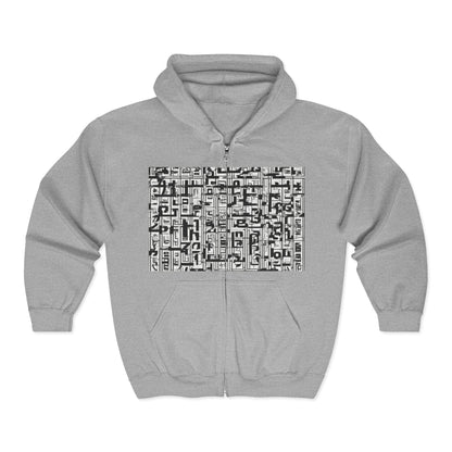 boostlete-boost-mode-pattern-plate-number-engraved-0103 — Unisex Heavy Blend Full-Zip Hooded Sweatshirt