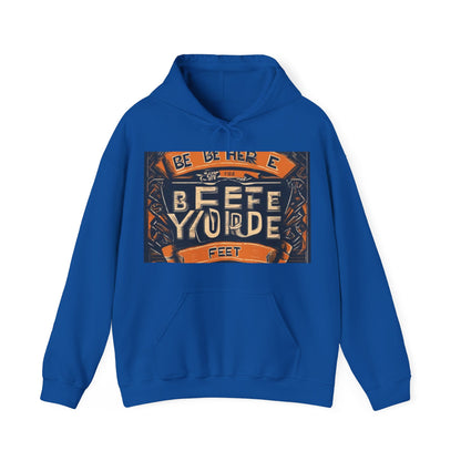 boostlete-field-day-type-be-where-your-feet-are-banner-engraved-0029 — Unisex Heavy Blend Hooded Sweatshirt (Gildan)