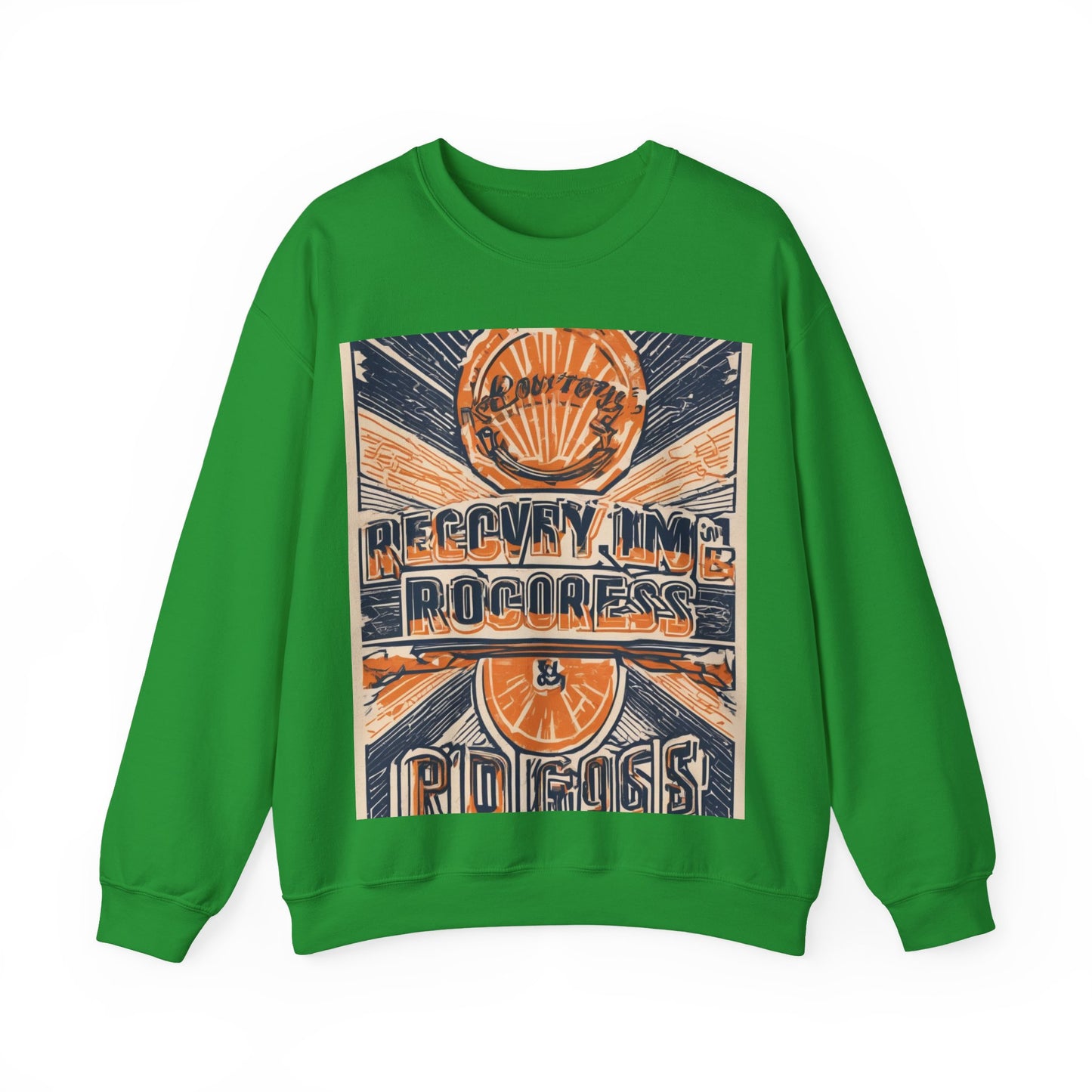 boostlete-boost-mode-type-recovery-progress-outline-over-solid-badge-0161 — Unisex Heavy Blend Crewneck Sweatshirt (Gildan)