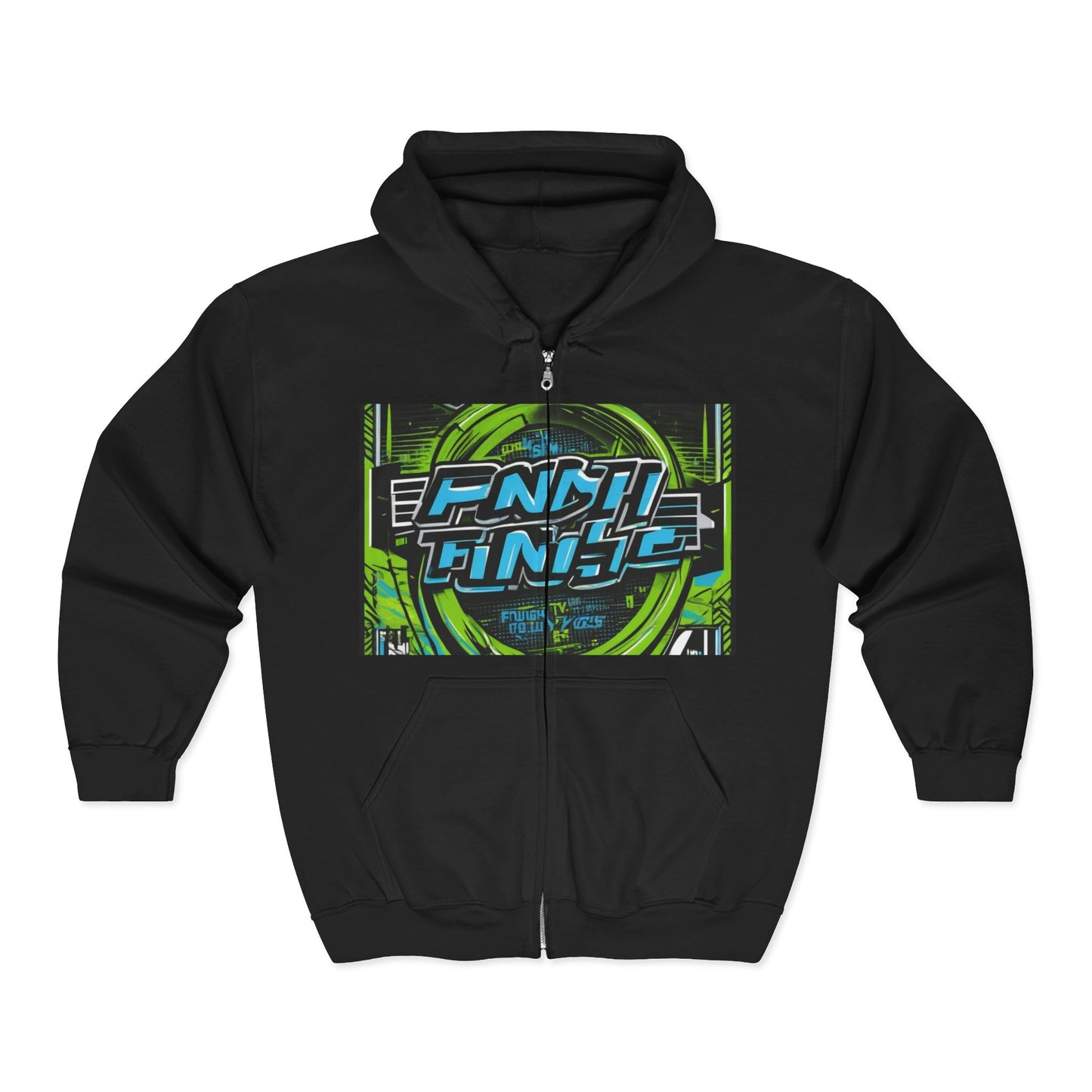 boostlete-iron-intent-type-focus-finish-big-retro-0177 — Unisex Heavy Blend Full-Zip Hooded Sweatshirt