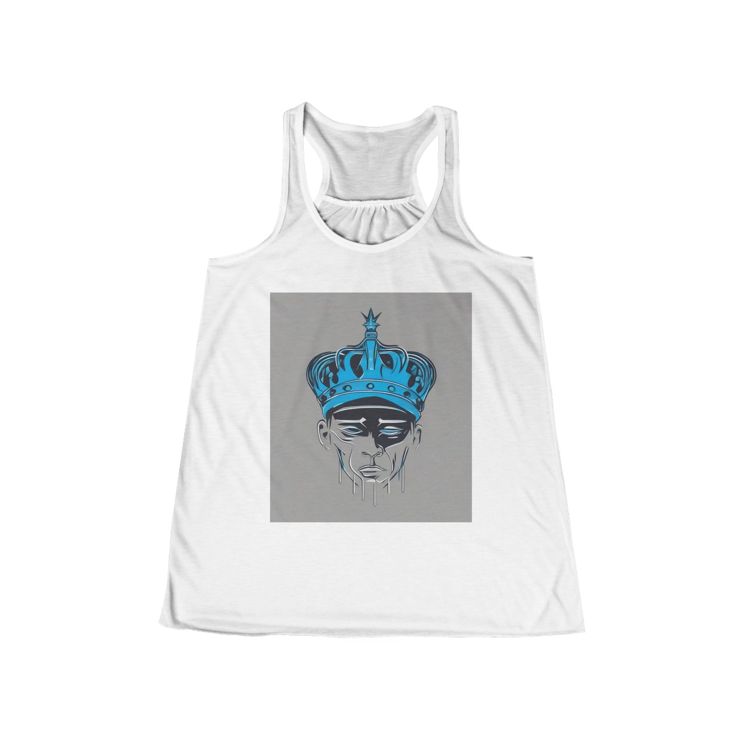 boostlete-am-crew-icon-crown-grainy-monoline-0022 — Women's Flowy Racerback Tank (B+C 8800)