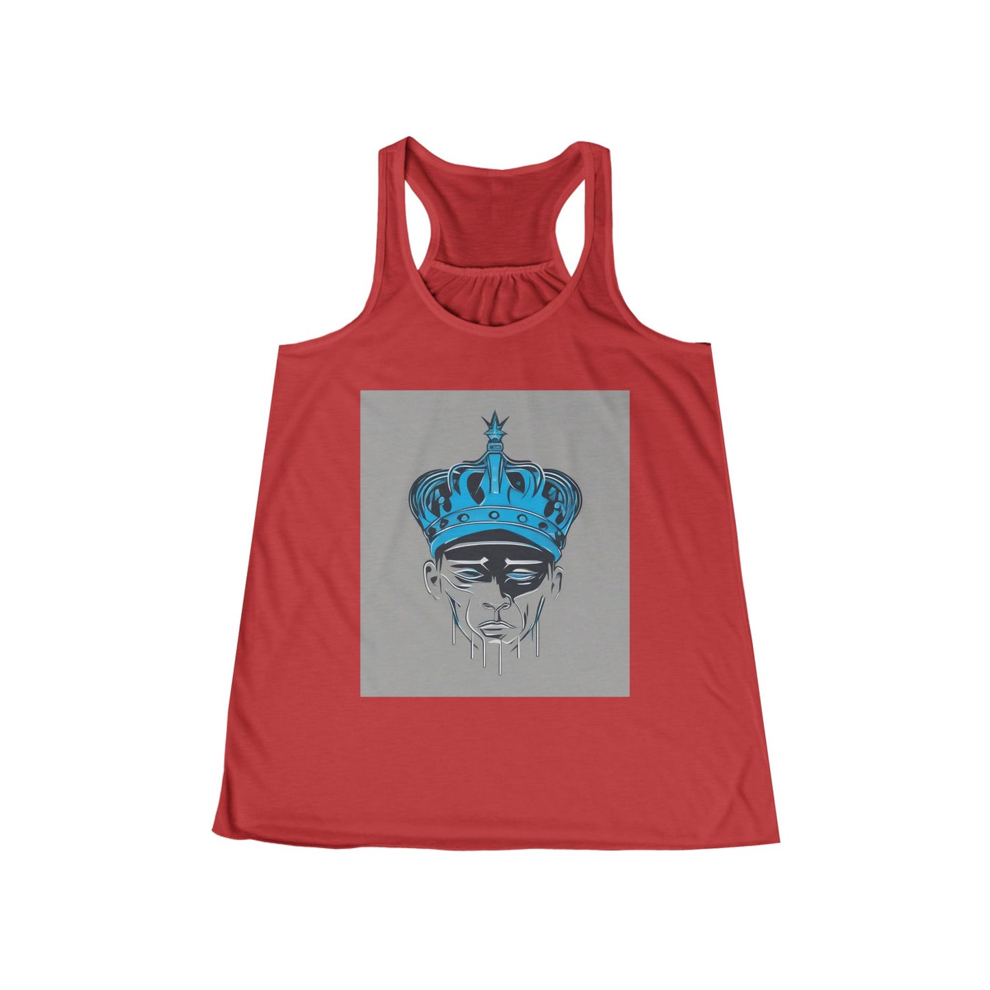 boostlete-am-crew-icon-crown-grainy-monoline-0022 — Women's Flowy Racerback Tank (B+C 8800)