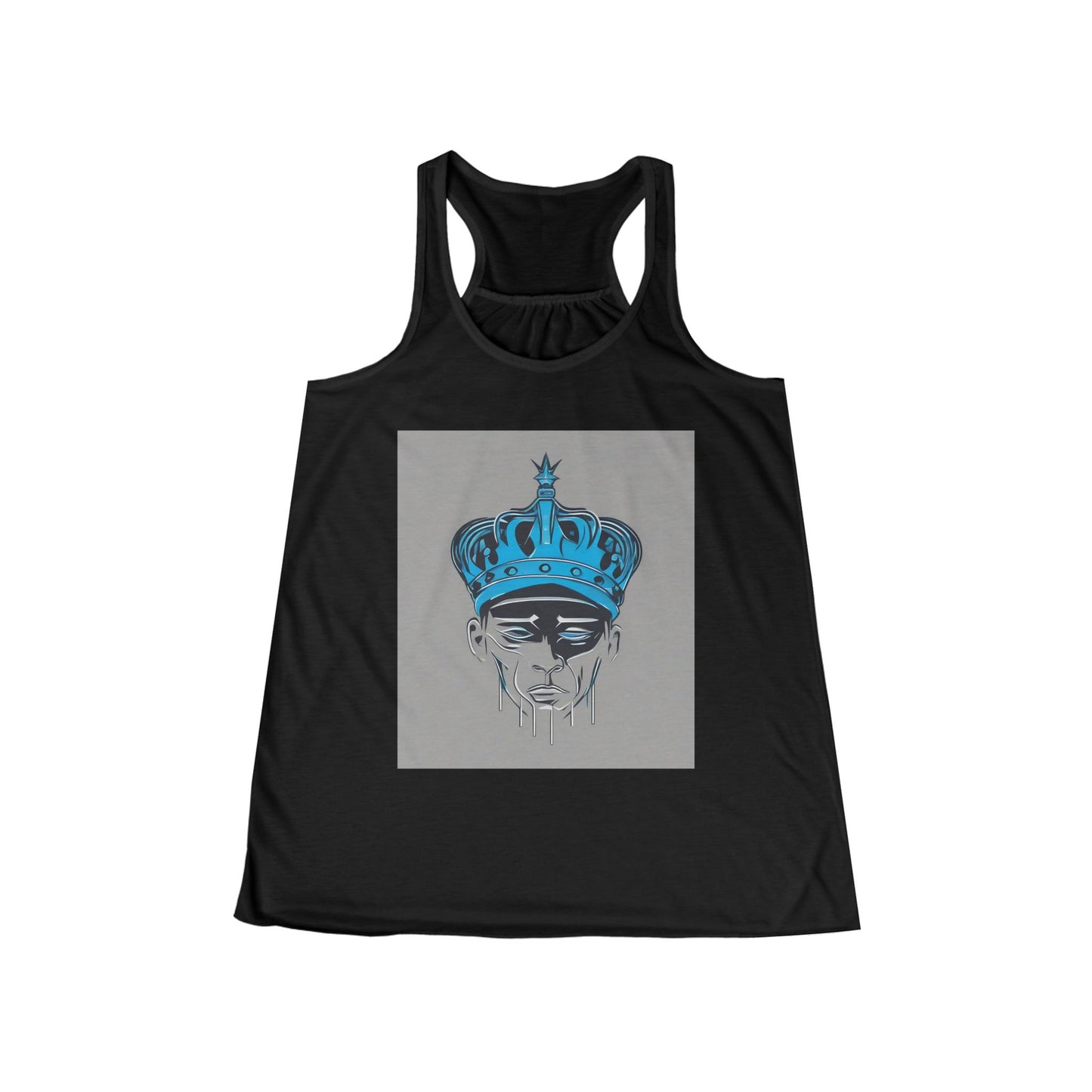 boostlete-am-crew-icon-crown-grainy-monoline-0022 — Women's Flowy Racerback Tank (B+C 8800)