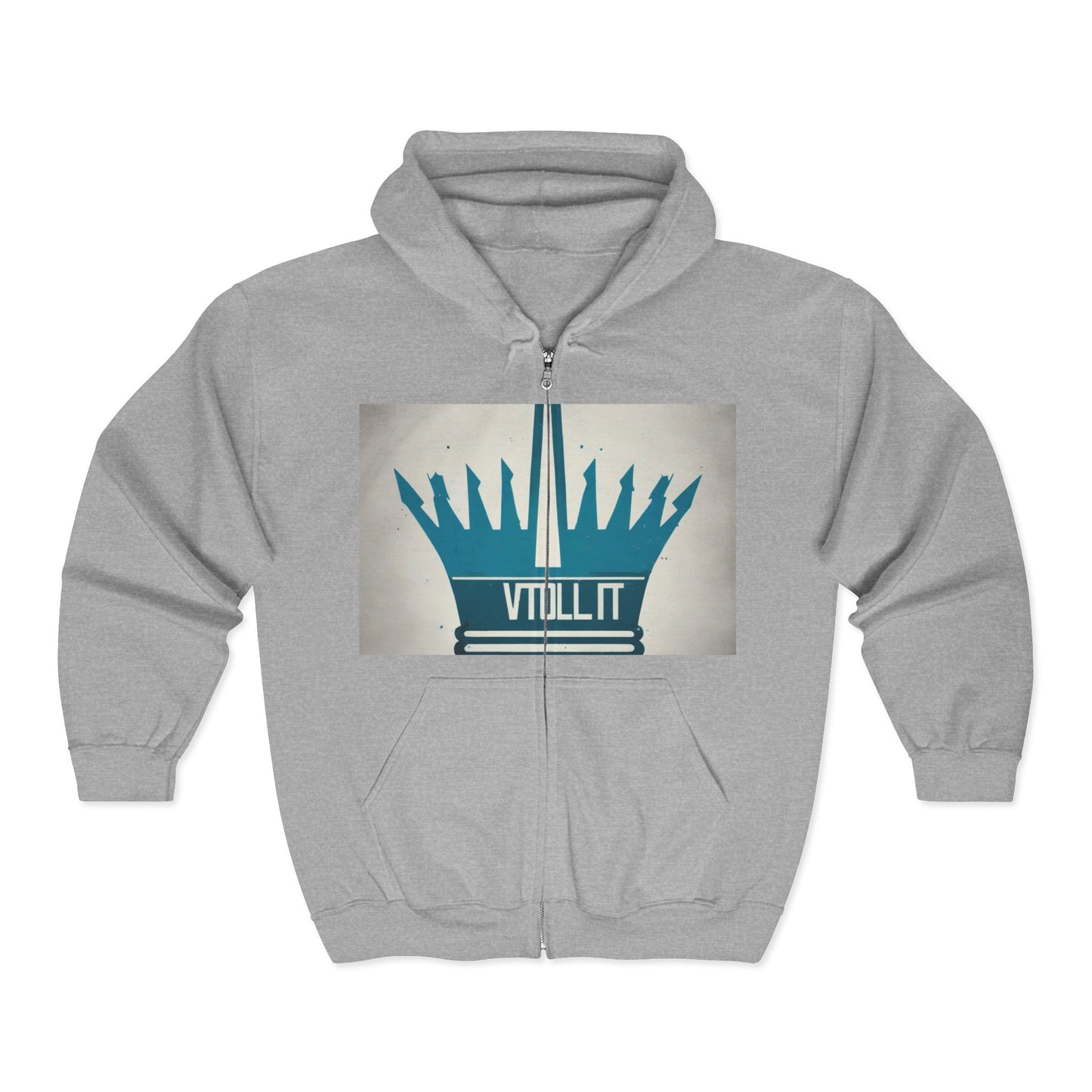 boostlete-am-crew-icon-crown-matte-industrial-0058 — Unisex Heavy Blend Full-Zip Hooded Sweatshirt