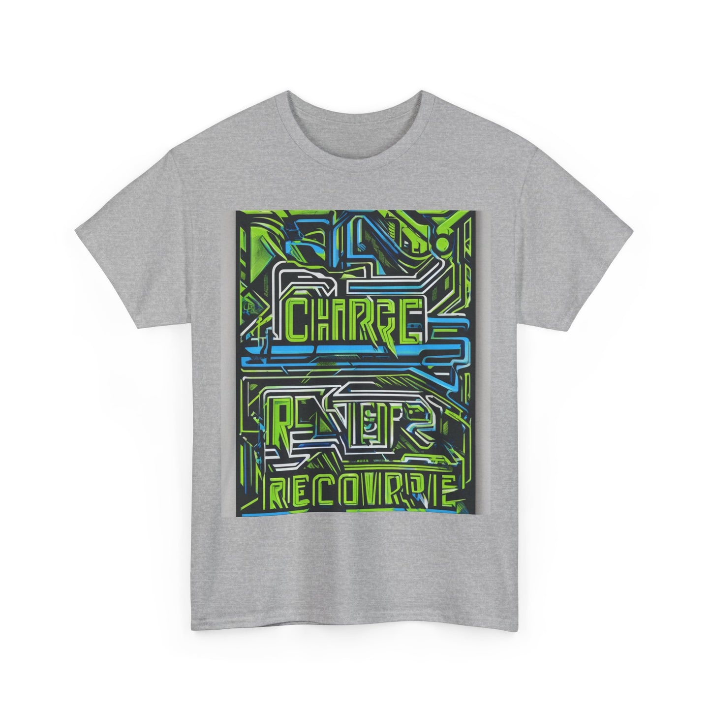 boostlete-pr-season-type-charge-train-recover-outline-over-solid-geometric-0129 — Unisex Heavy Cotton Tee (Gildan 5000)