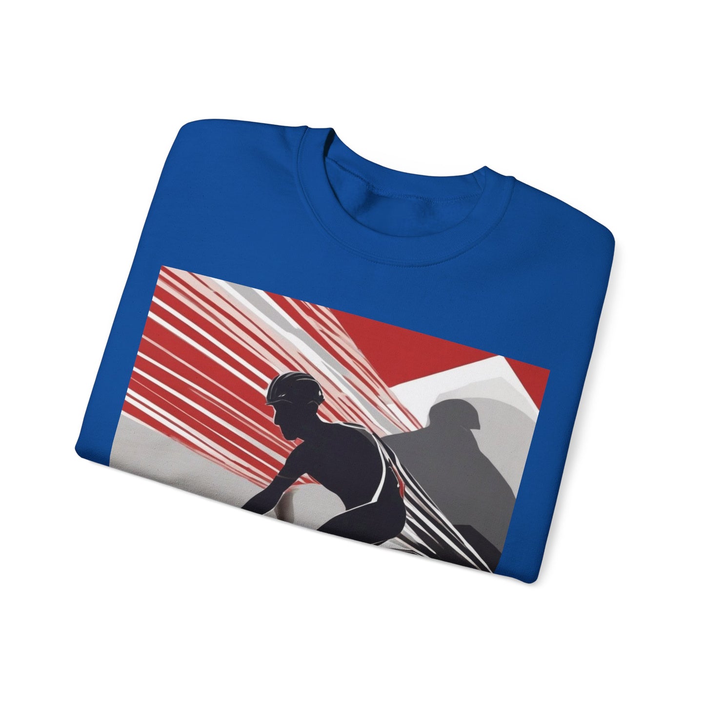 boostlete-boost-mode-scene-cyclist-speed-geometric-0208 — Unisex Heavy Blend Crewneck Sweatshirt (Gildan)