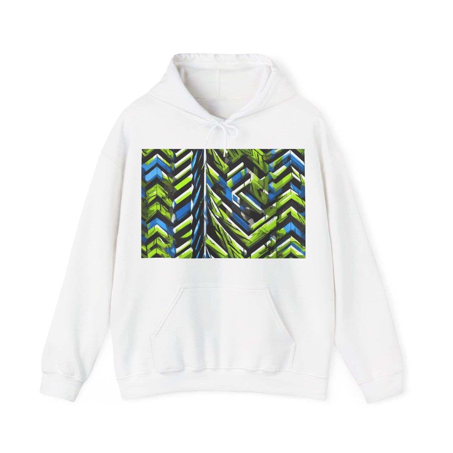 boostlete-rise-grind-pattern-chevron-isometric-0195 — Unisex Heavy Blend Hooded Sweatshirt (Gildan)