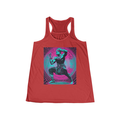 boostlete-rise-grind-scene-yogi-motion-line-art-0240 — Women's Flowy Racerback Tank (B+C 8800)