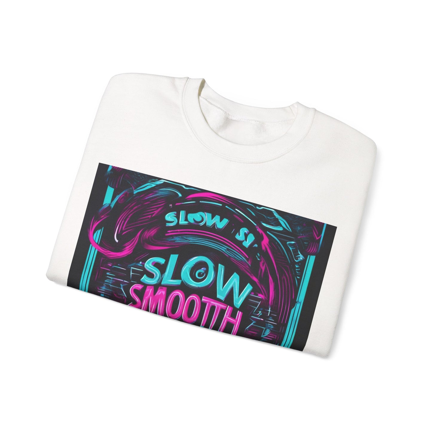 boostlete-recovery-progress-type-slow-is-smooth-smooth-is-fast-banner-engraved-0181 — Unisex Heavy Blend Crewneck Sweatshirt (Gildan)