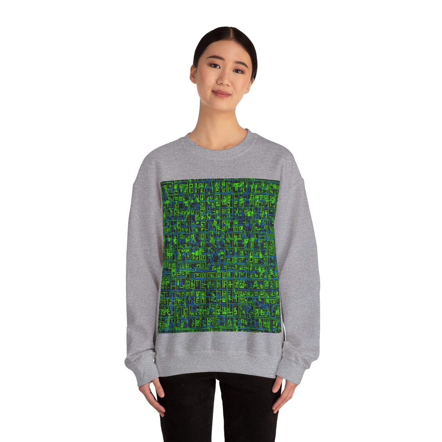 boostlete-mile-by-mile-pattern-plate-number-blueprint-0147 — Unisex Heavy Blend Crewneck Sweatshirt (Gildan)