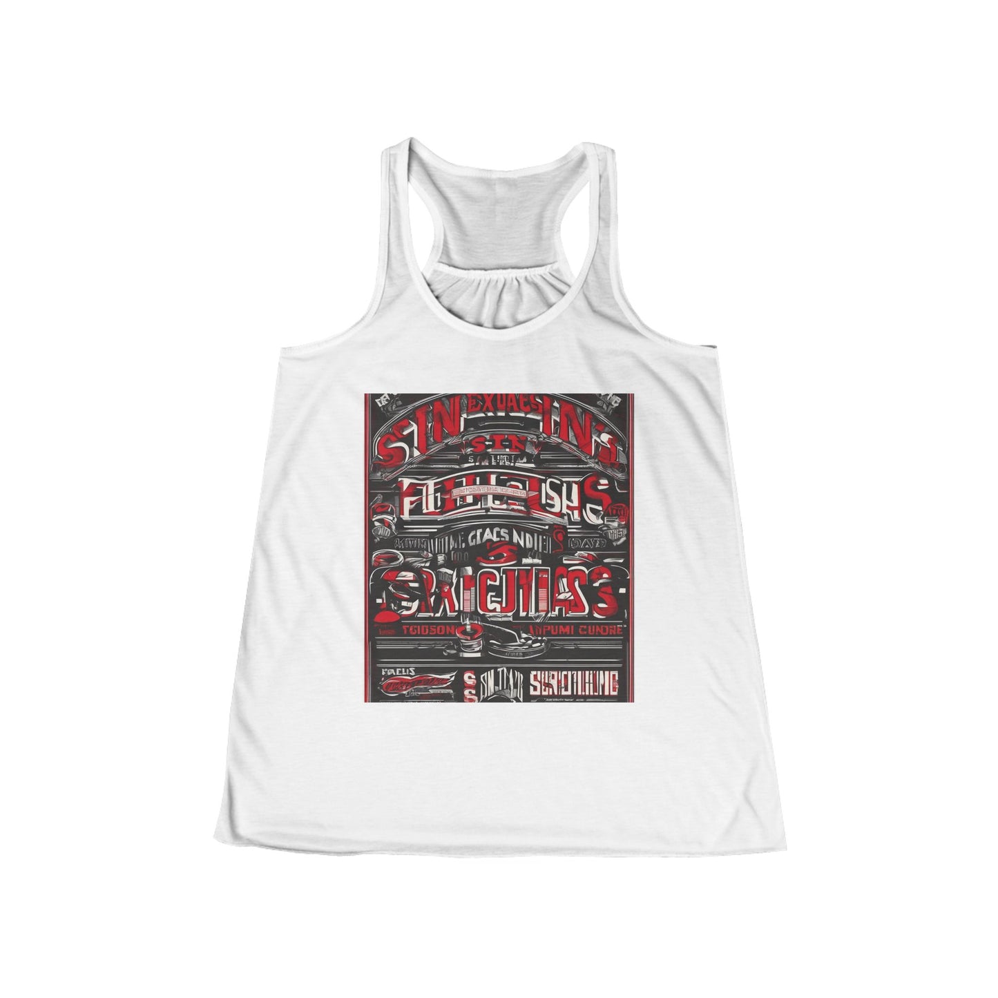 boostlete-iron-intent-type-sin-excusas-arc-retro-0157 — Women's Flowy Racerback Tank (B+C 8800)