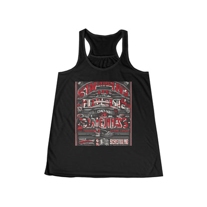 boostlete-iron-intent-type-sin-excusas-arc-retro-0157 — Women's Flowy Racerback Tank (B+C 8800)