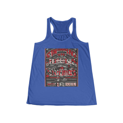 boostlete-iron-intent-type-sin-excusas-arc-retro-0157 — Women's Flowy Racerback Tank (B+C 8800)