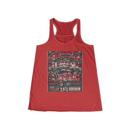 boostlete-iron-intent-type-sin-excusas-arc-retro-0157 — Women's Flowy Racerback Tank (B+C 8800)
