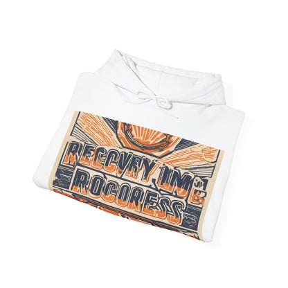 boostlete-boost-mode-type-recovery-progress-outline-over-solid-badge-0161 — Unisex Heavy Blend Hooded Sweatshirt (Gildan)