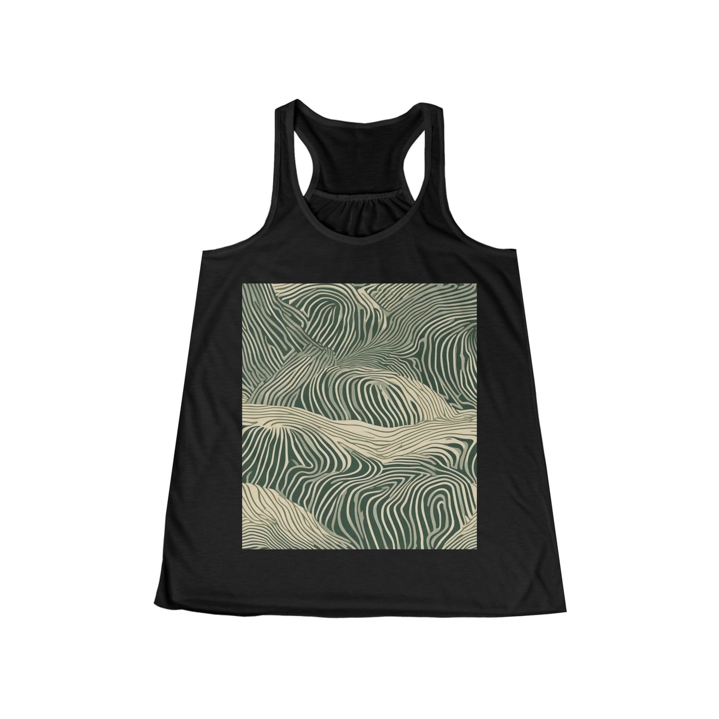 boostlete-rise-grind-pattern-topographic-modern-0403 — Women's Flowy Racerback Tank (B+C 8800)