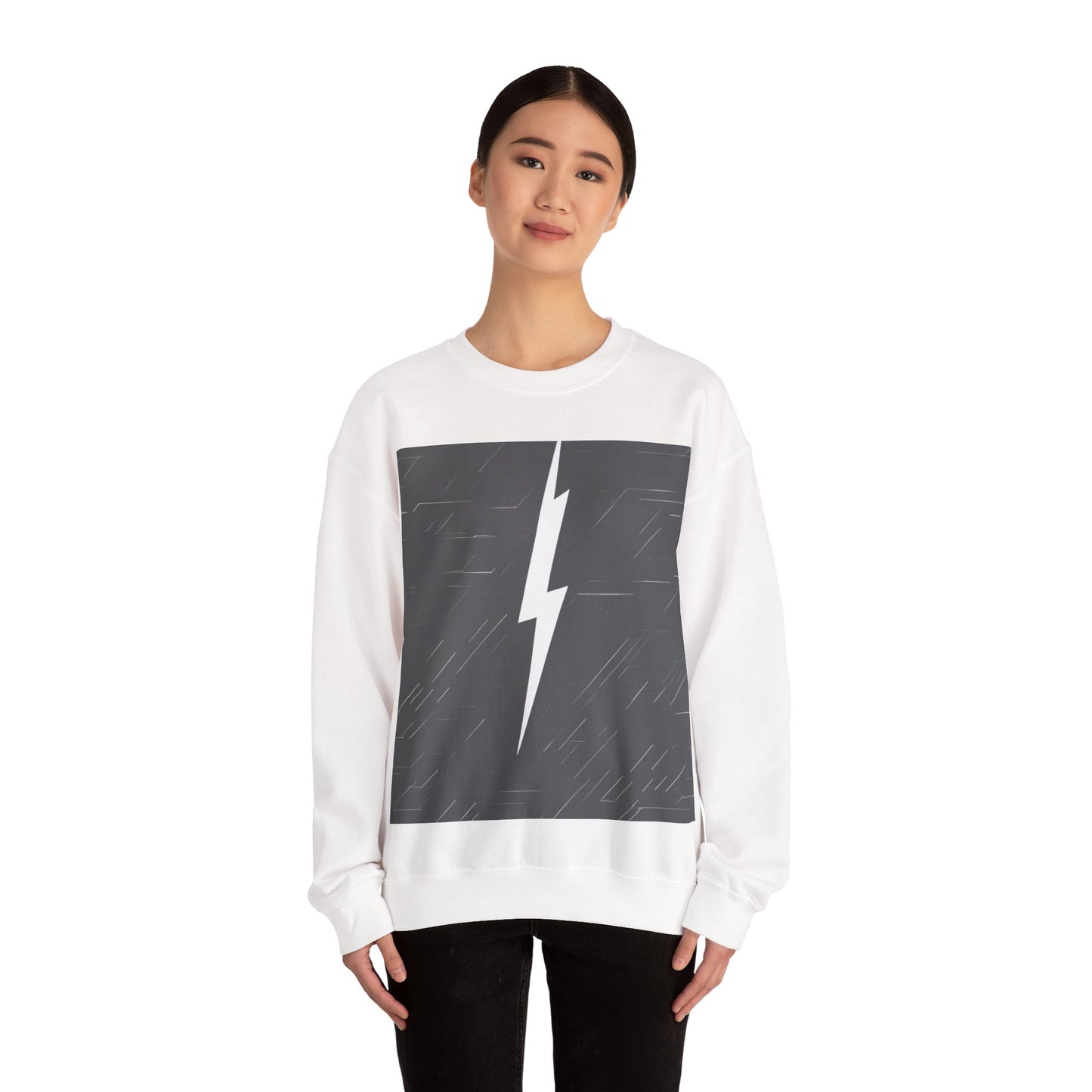boostlete-am-crew-icon-lightning-glitch-vector-0590 — Unisex Heavy Blend Crewneck (G18000)