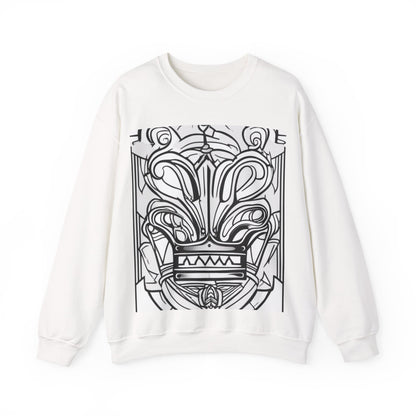 boostlete-boost-mode-icon-crown-offset-line-art-0190 — Unisex Heavy Blend Crewneck Sweatshirt (Gildan)