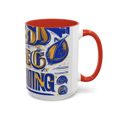 boostlete-am-crew-type-own-the-morning-outline-over-solid-vector-0429 — Accent Mug 11/15oz