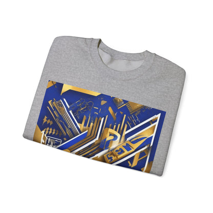 boostlete-am-crew-type-progress-beats-perfect-diagonal-modern-0209 — Unisex Heavy Blend Crewneck Sweatshirt (Gildan)