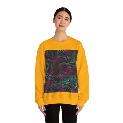boostlete-am-crew-pattern-topographic-monoline-0075 — Unisex Heavy Blend Crewneck Sweatshirt (Gildan)