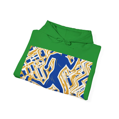 boostlete-pr-season-icon-runner-outline-industrial-0170 — Unisex Heavy Blend Hooded Sweatshirt (Gildan)