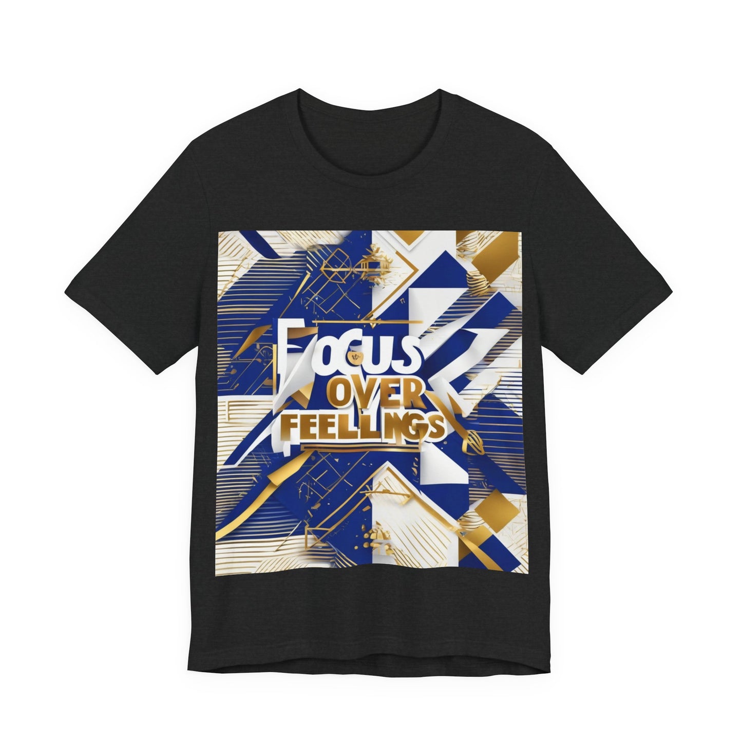boostlete-am-crew-type-focus-over-feelings-banner-geometric-0169 — Unisex Jersey Short Sleeve (B+C 3001)