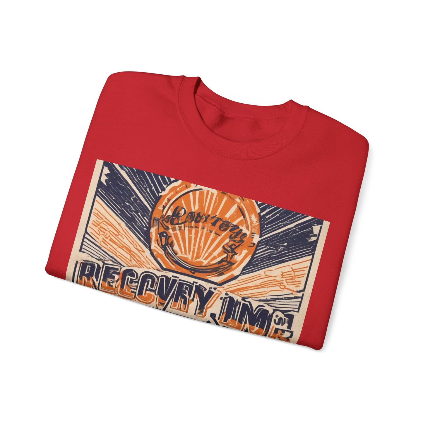 boostlete-boost-mode-type-recovery-progress-outline-over-solid-badge-0161 — Unisex Heavy Blend Crewneck Sweatshirt (Gildan)