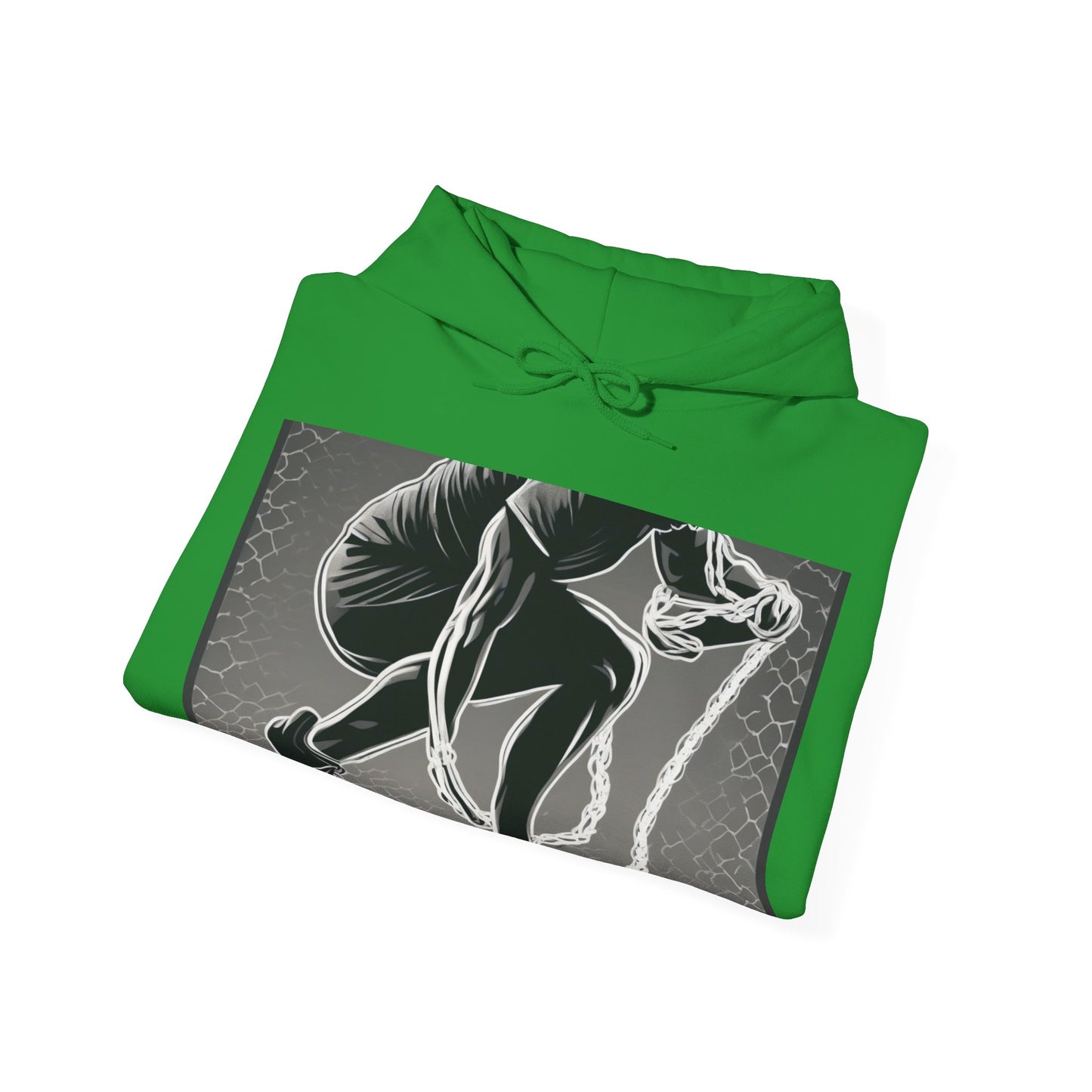 boostlete-recovery-progress-scene-runner-halftone-engraved-0068 — Unisex Heavy Blend Hooded Sweatshirt (Gildan)