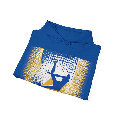 boostlete-field-day-icon-swimmer-halftone-paper-0246 — Unisex Heavy Blend Hooded Sweatshirt (Gildan)