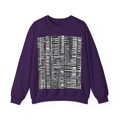 boostlete-iron-intent-pattern-barcode-line-art-0599 — Unisex Heavy Blend Crewneck (G18000)