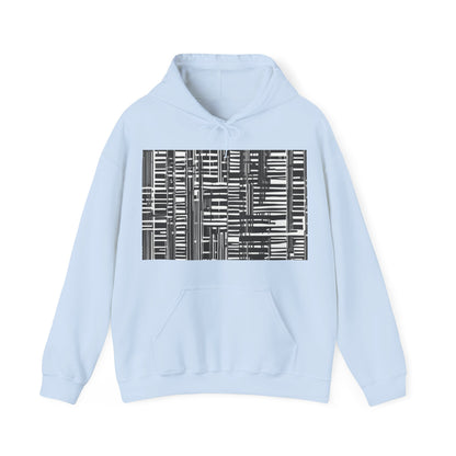 boostlete-iron-intent-pattern-barcode-line-art-0599 — Unisex Heavy Blend Hoodie (G18500)